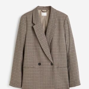 H&M Gray Plaid Blazer